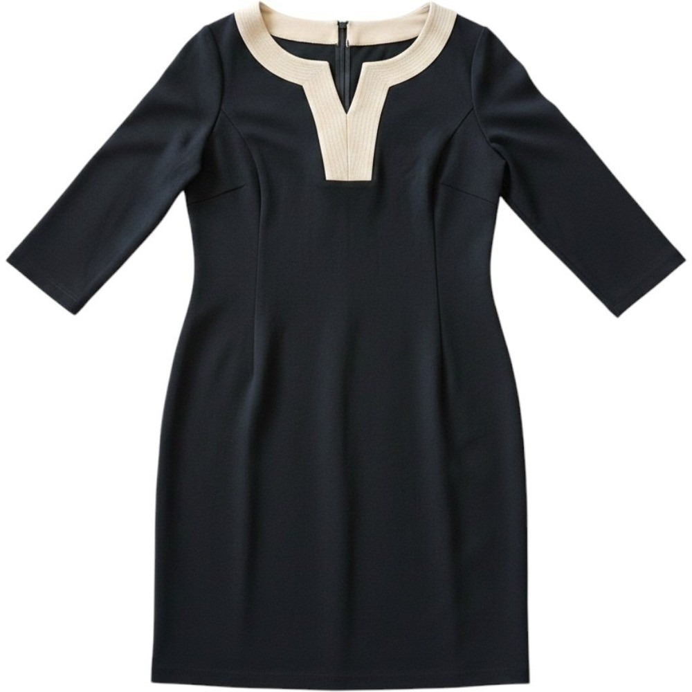 Talbots Petites Sheath Dress Size 8P Black Tan Used Professional Career‎ Office - Picture 3 of 16